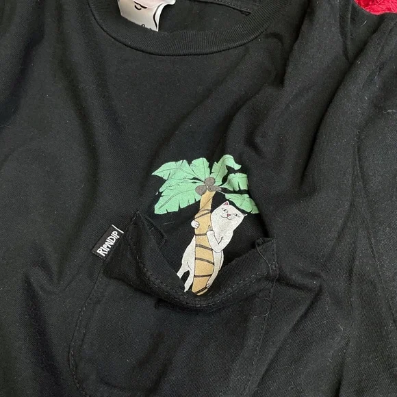 Ripndip Short Sleeve Skateboard Shirt Cat Medium Palm Tree - Picture 5 of 8